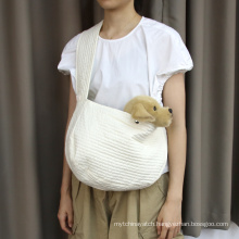 Eco Friendly Cat Bag Soft Touch Dog Bag Carrier White Portable Shoulder Dog Poop Bag